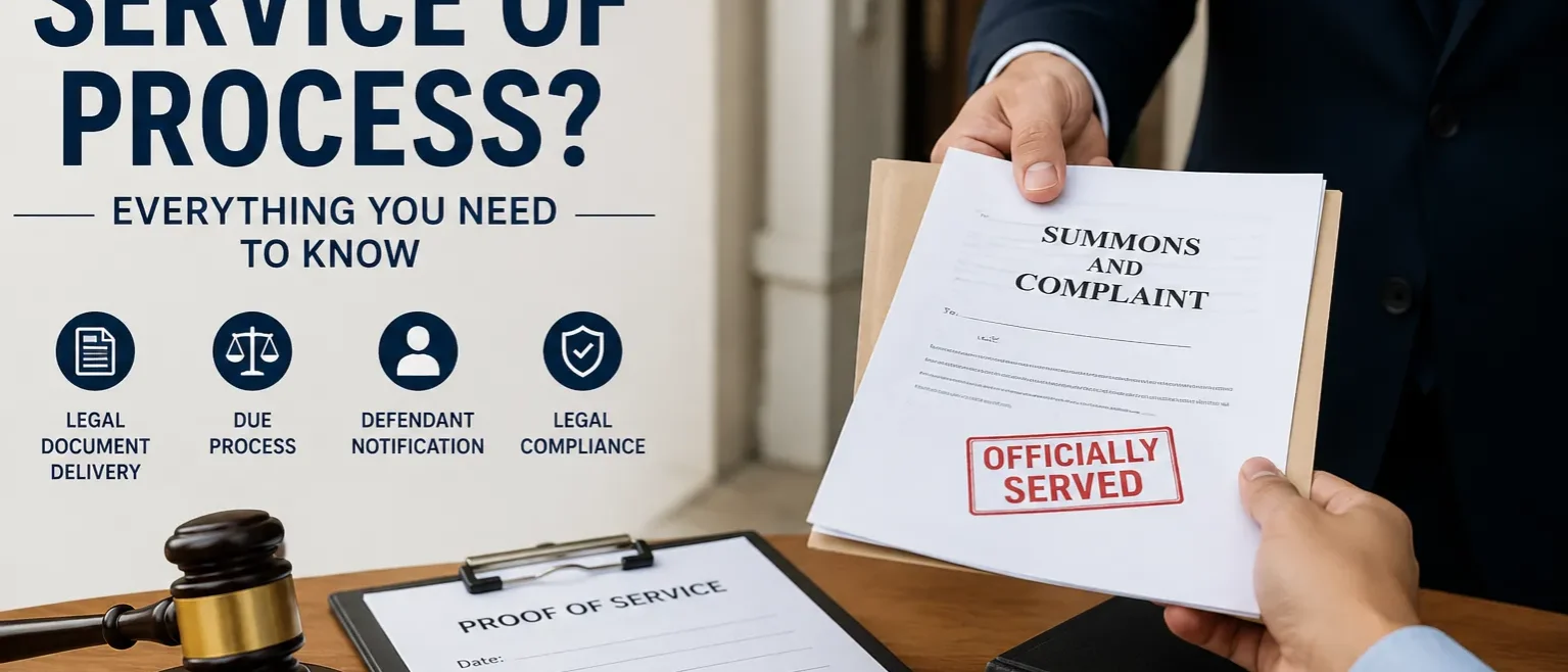 what-is-service-of-process-complete-guide Professional process server delivering legal documents to explain what service of process is in a civil lawsuit.