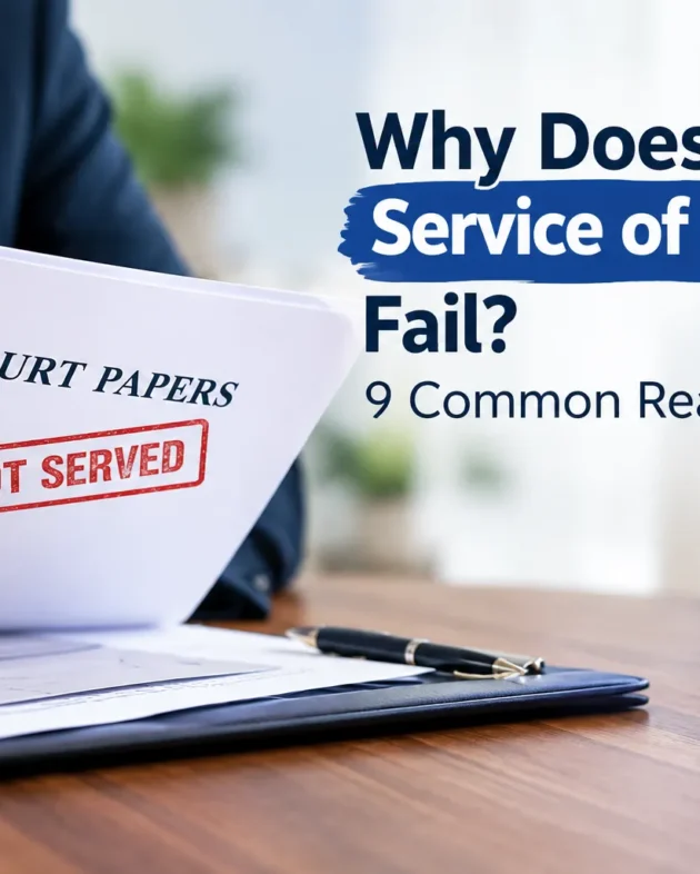 Why does service of process fail? Court papers marked not served