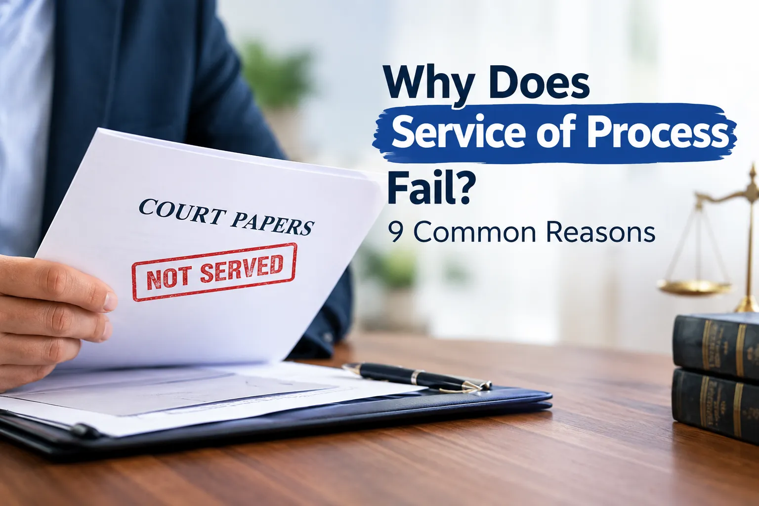 Why does service of process fail? Court papers marked not served